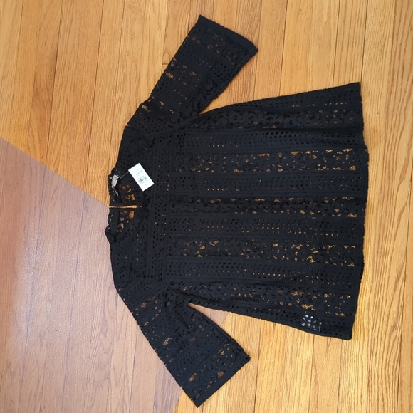 LOFT Tops - Loft black sheer lacy top